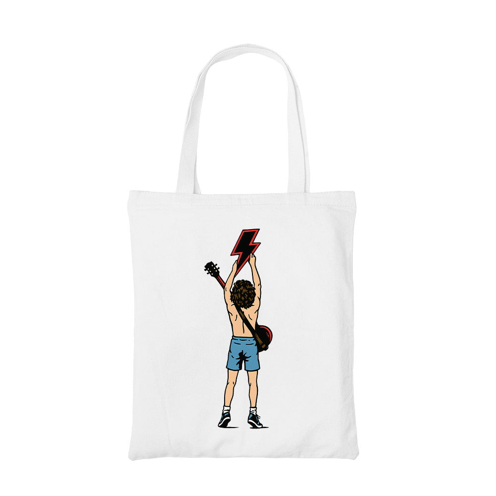 ac/dc high voltage hero tote bag cotton printed music band buy online united states usa the banyan tee tbt men women girls boys unisex