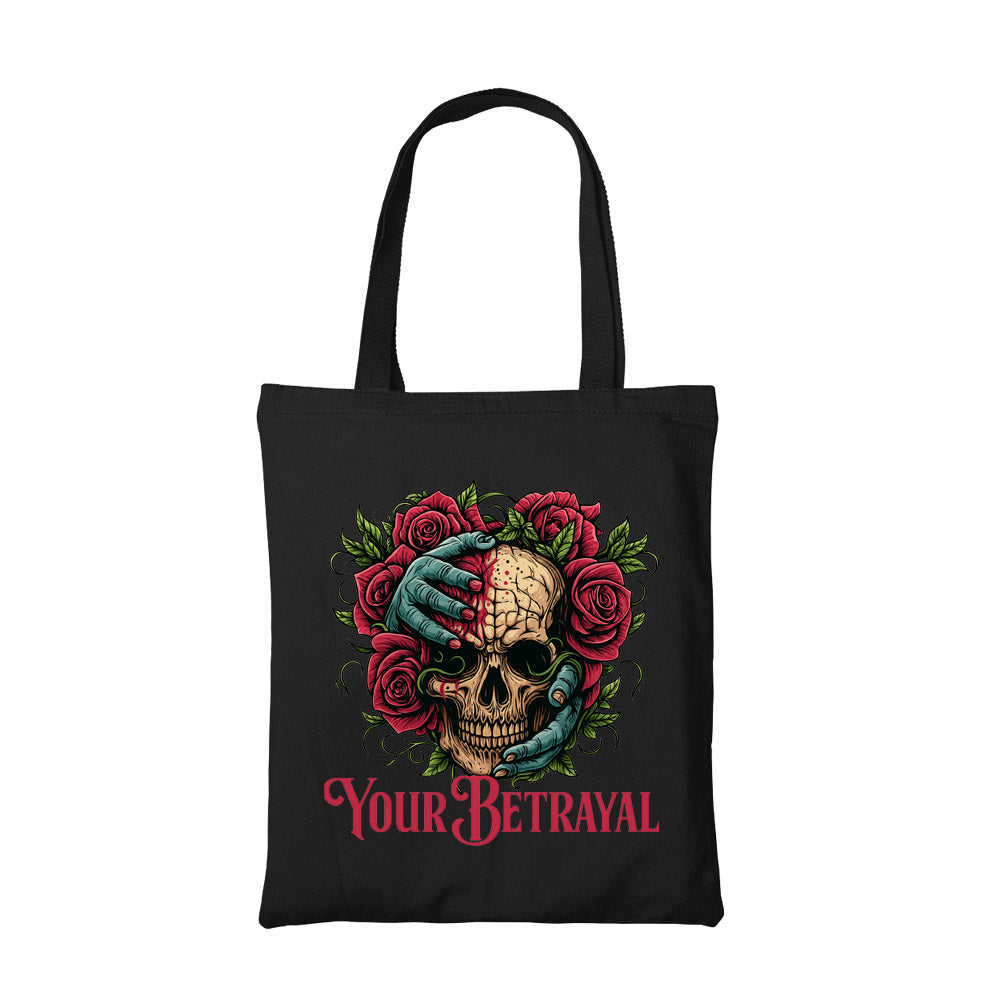 bullet for my valentine your betrayal tote bag cotton printed music band buy online united states usa the banyan tee tbt men women girls boys unisex