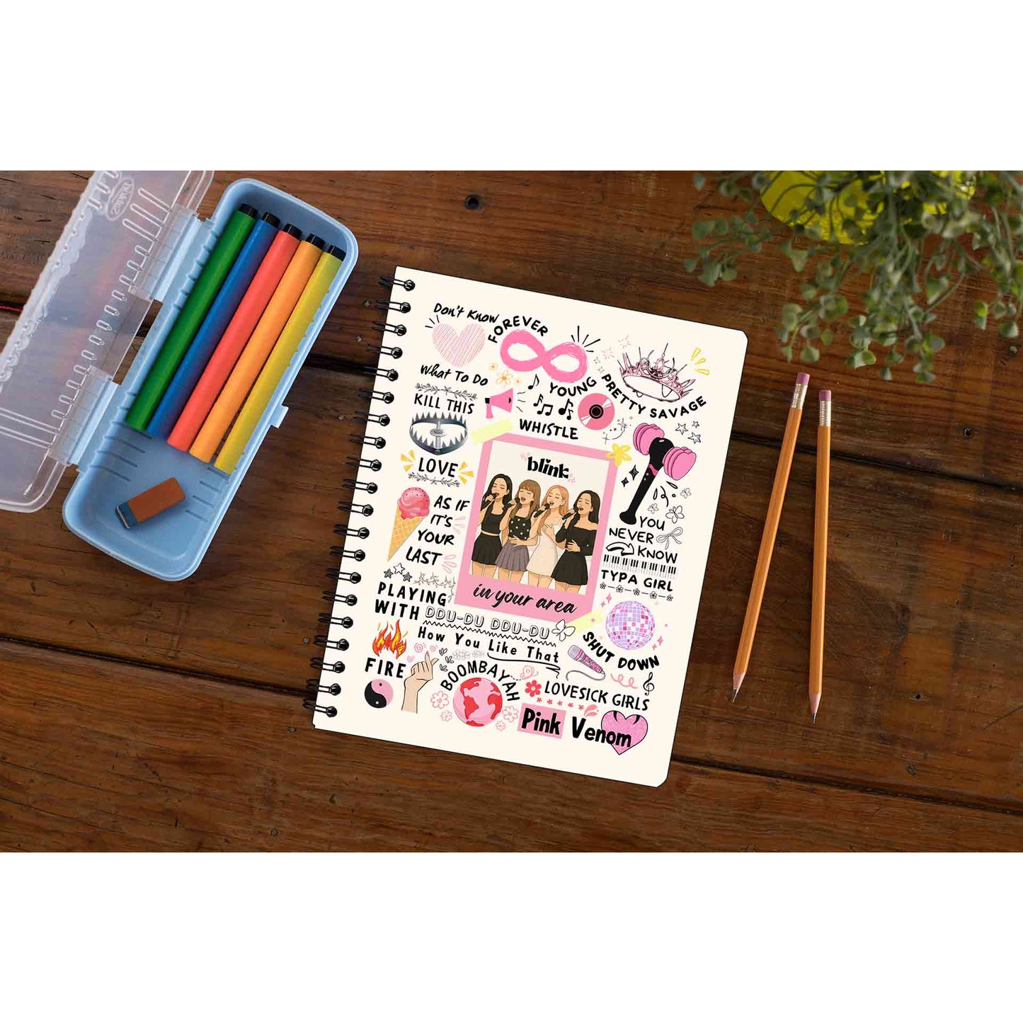 black pink blink doodle notebook notepad diary buy online united states of america usa the banyan tee tbt unruled song k pop jennie lisa jisoo rose