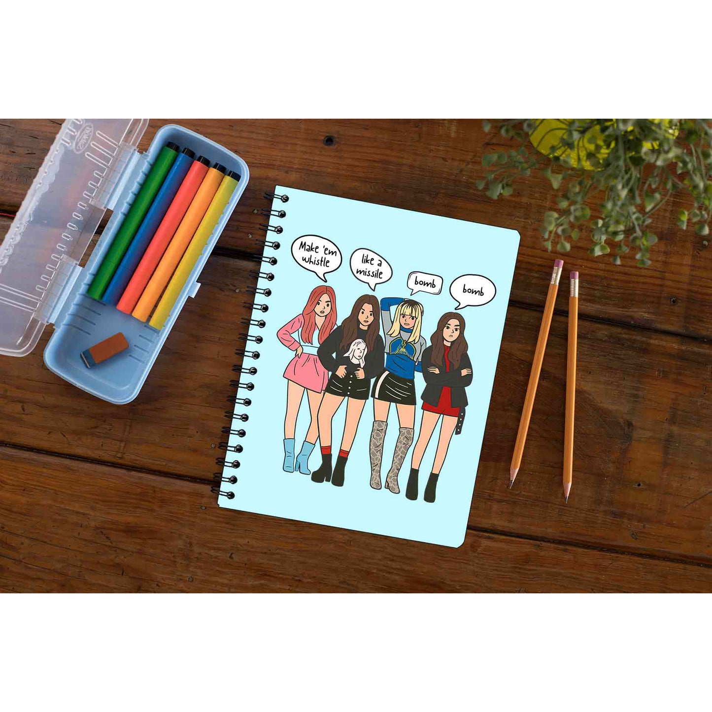 black pink whistle notebook notepad diary buy online united states of america usa the banyan tee tbt unruled song k pop jennie lisa jisoo rose