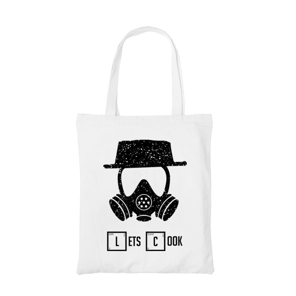 breaking bad lets cook tote bag hand printed cotton women men unisex