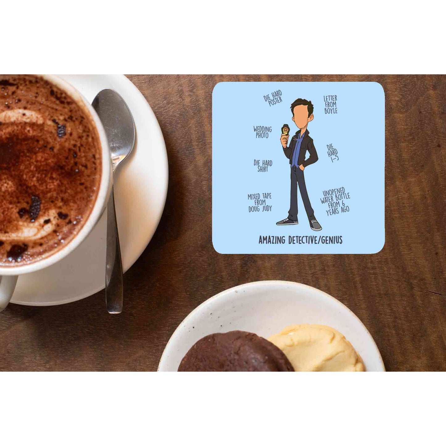 brooklyn nine-nine amazing detective / genius coasters wooden table cups indian tv & movies buy online india the banyan tee tbt men women girls boys unisex stranger things eleven demogorgon shadow monster dustin quote vector art clothing accessories merchandise