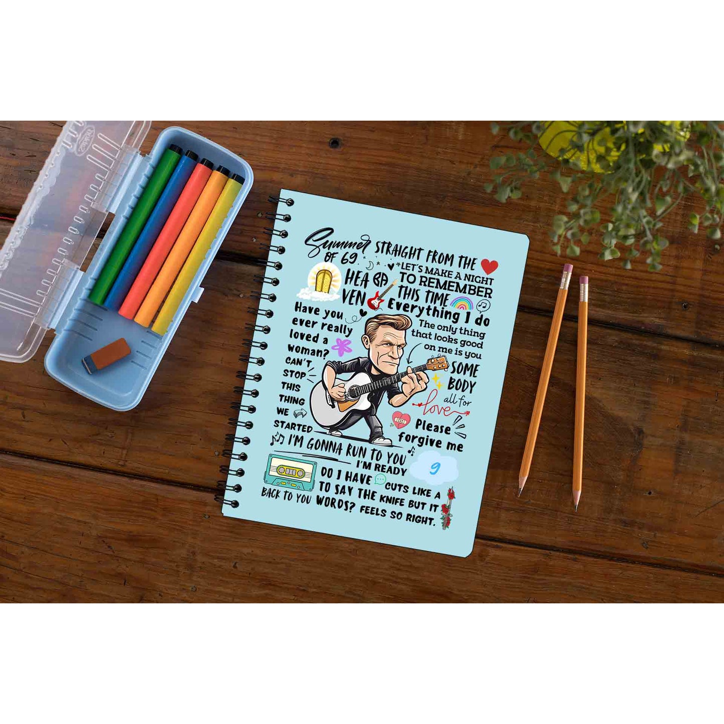 bryan adams everything i doodle notebook notepad diary buy online united states of america usa the banyan tee tbt unruled