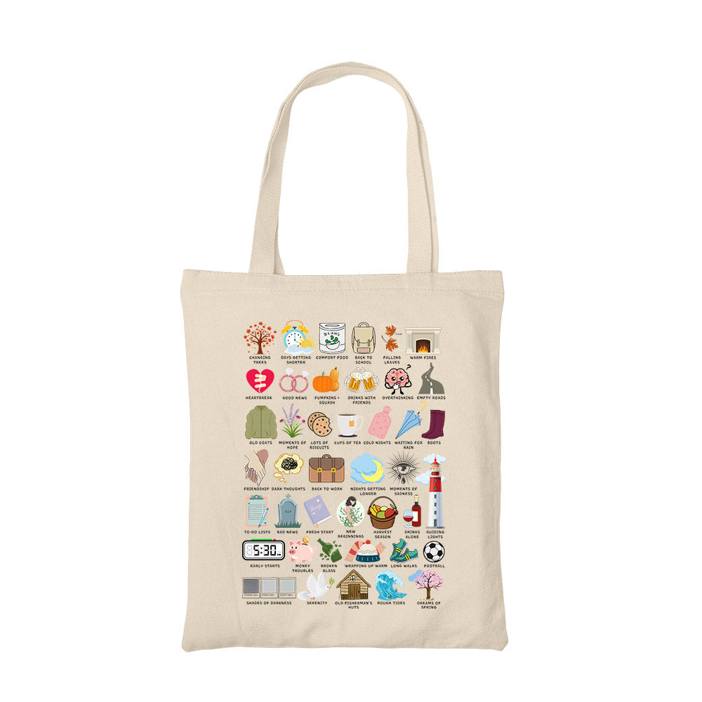 ed sheeran autumn variations tote bag hand printed cotton women men unisex