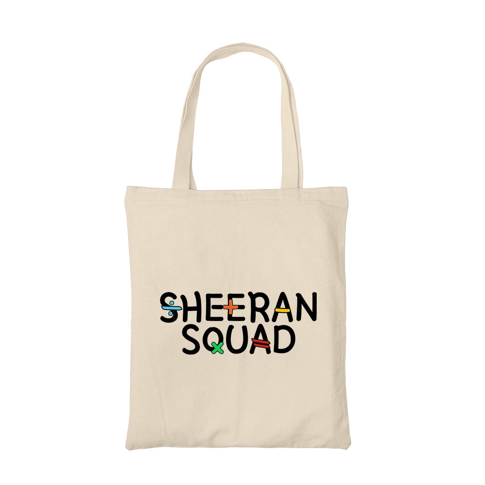 ed sheeran sheeran squad tote bag hand printed cotton women men unisex