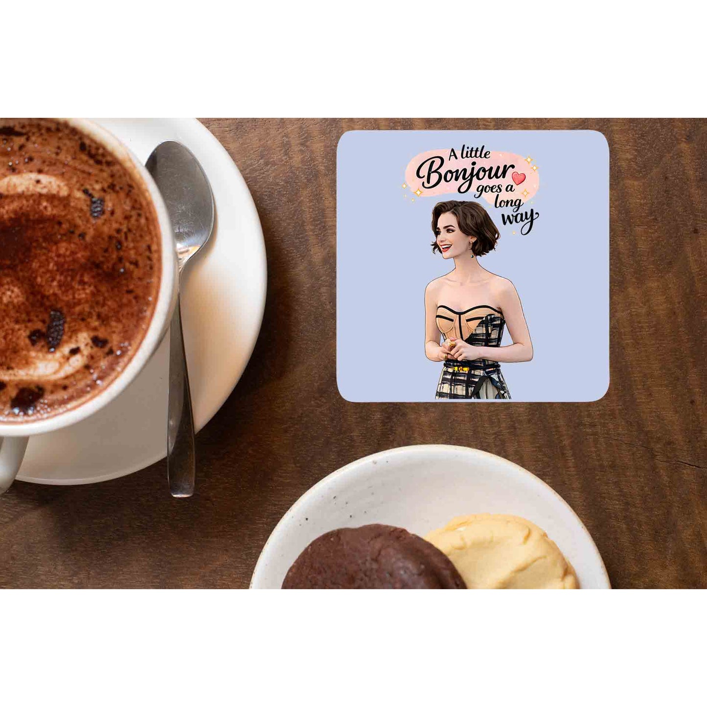 emily in paris a little bonjour coasters wooden table cups united states usan tv & movies buy online united states usa the banyan tee tbt men women girls boys unisex