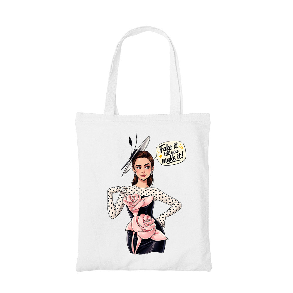 emily in paris fake it till you make it tote bag cotton printed tv & movies buy online united states usa the banyan tee tbt men women girls boys unisex