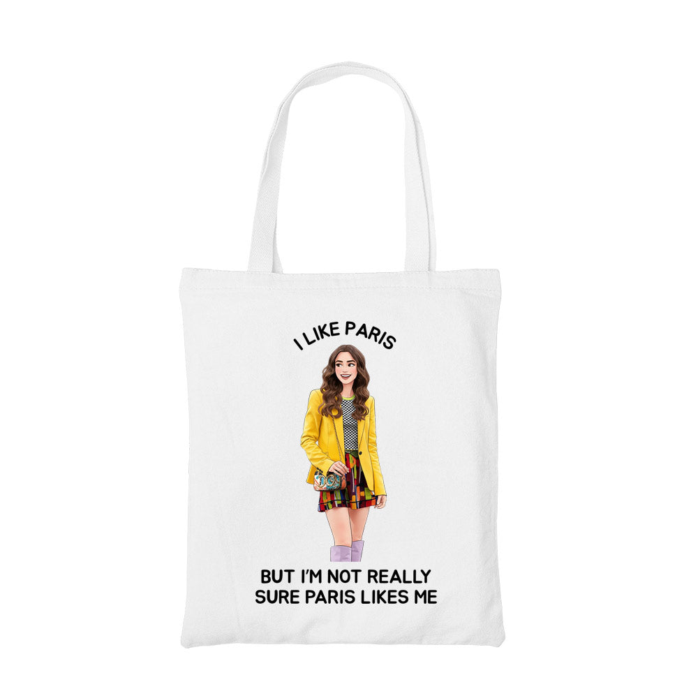 emily in paris i like paris tote bag cotton printed tv & movies buy online united states usa the banyan tee tbt men women girls boys unisex