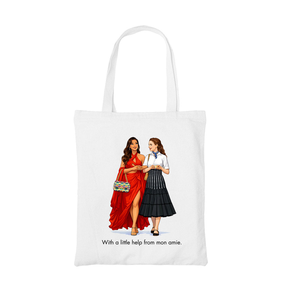 emily in paris mon amie tote bag cotton printed tv & movies buy online united states usa the banyan tee tbt men women girls boys unisex