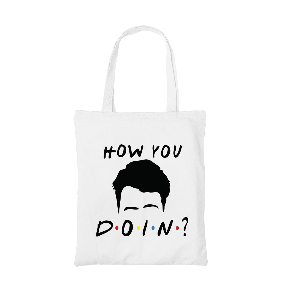 friends how you doin tote bag hand printed cotton women men unisex