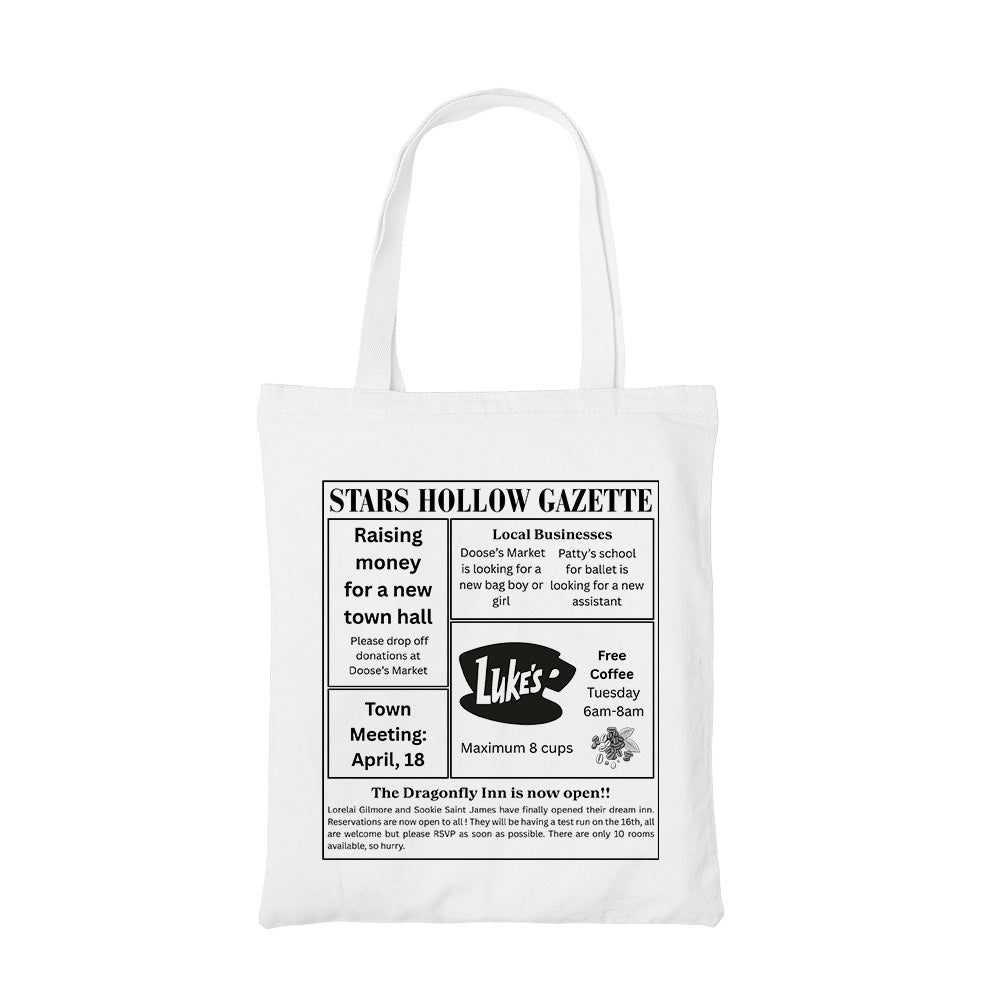 gilmore girls gazette tote bag cotton printed tv & movies buy online united states usa the banyan tee tbt men women girls boys unisex