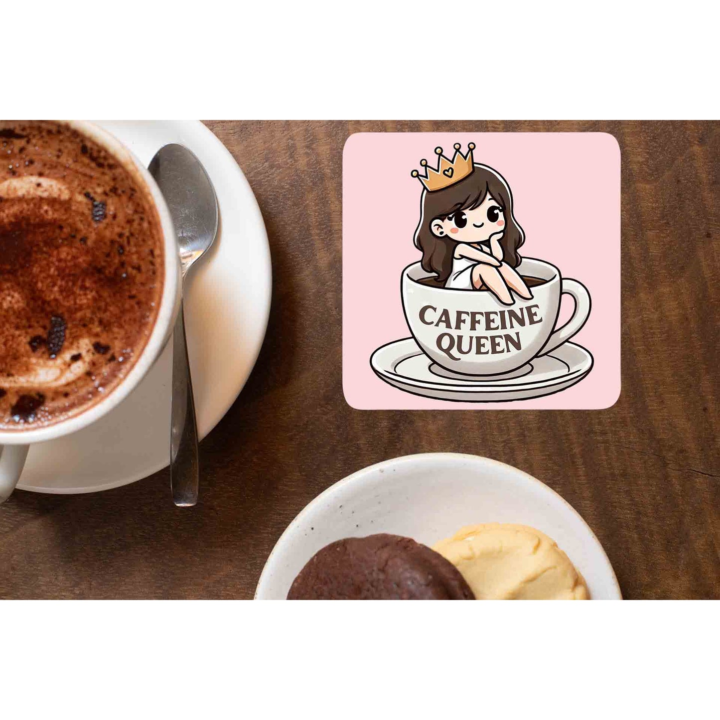 printed caffeine queen coasters wooden table cups indian printed graphic stylish buy online india the banyan tee tbt men women girls boys unisex
