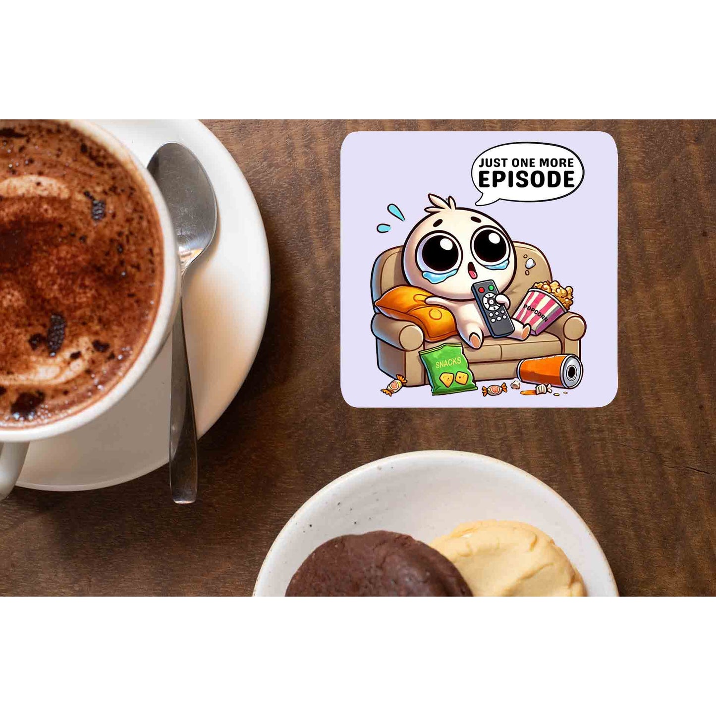 printed one more episode coasters wooden table cups indian printed graphic stylish buy online india the banyan tee tbt men women girls boys unisex