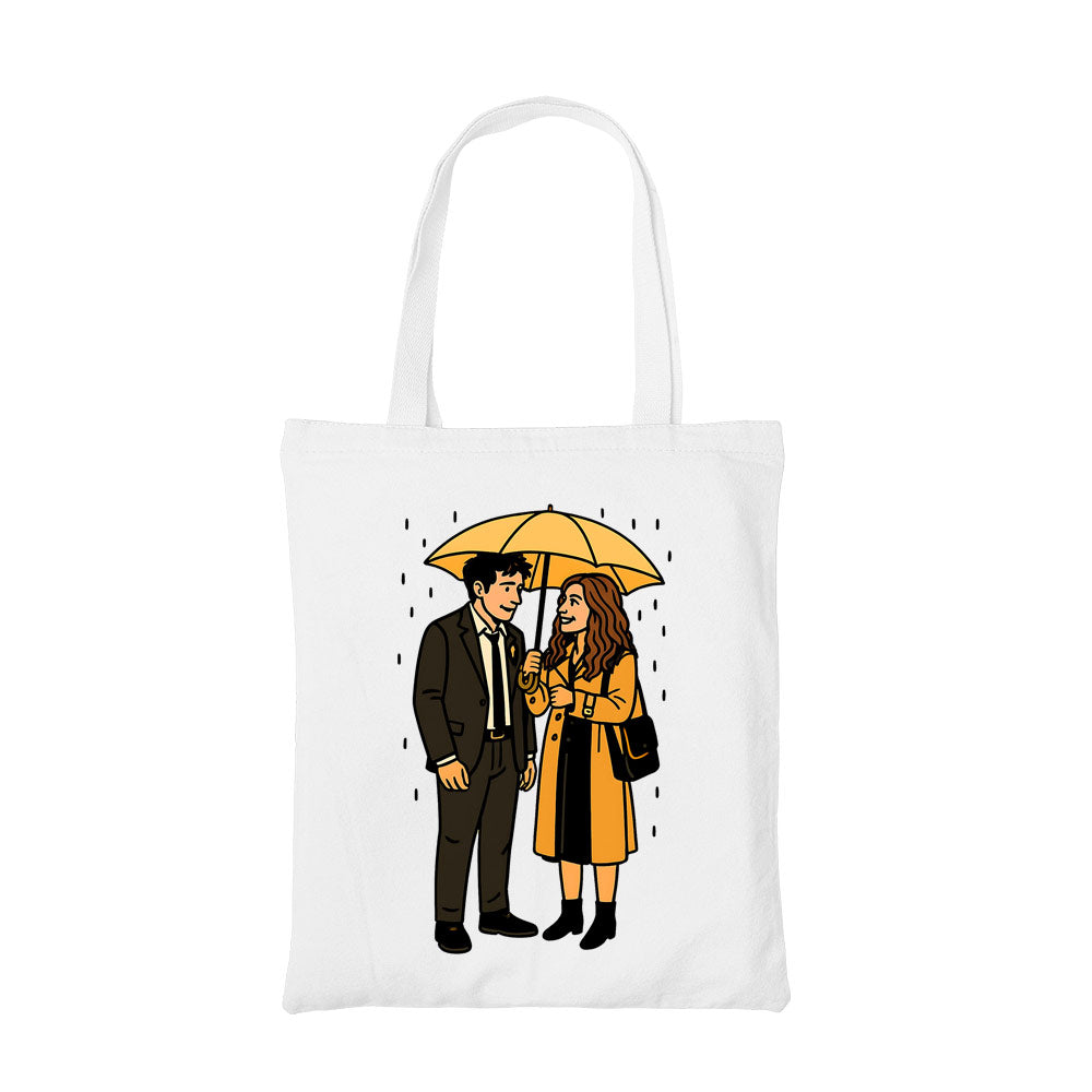 how i met your mother ted and tracy fan art tote bag hand printed cotton women men unisex