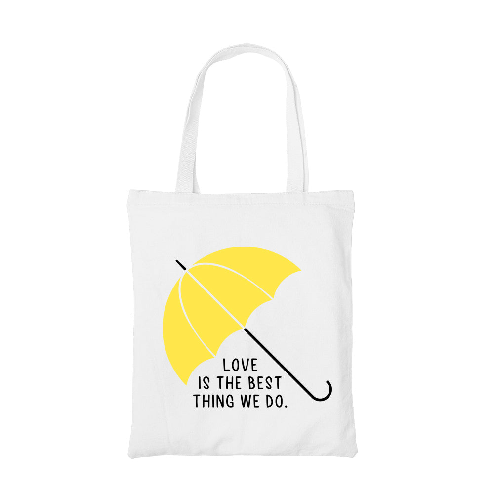 how i met your mother love is tote bag hand printed cotton women men unisex