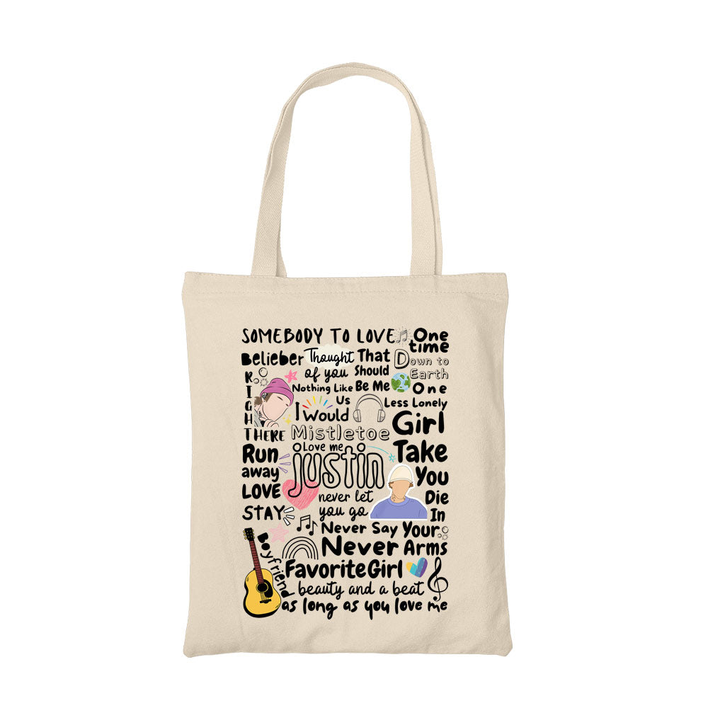 justin bieber bieber beats tote bag music band buy online united states of america usa the banyan tee tbt men women girls boys unisex