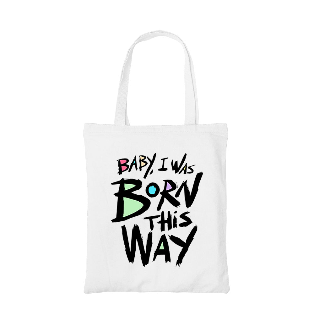 lady gaga born this way tote bag hand printed cotton women men unisex