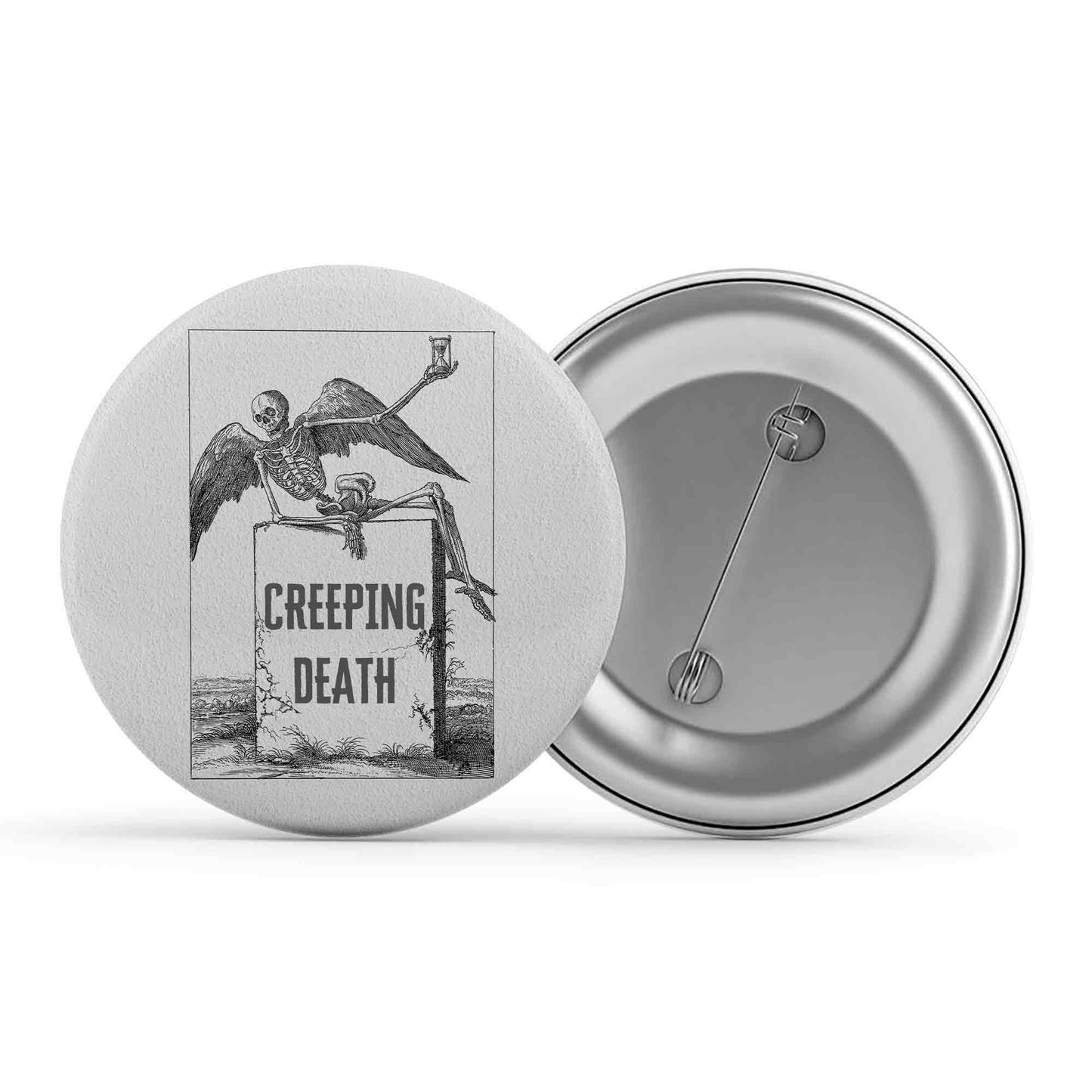 metallica creeping death badge pin button music band buy online united states of america usa the banyan tee tbt men women girls boys unisex