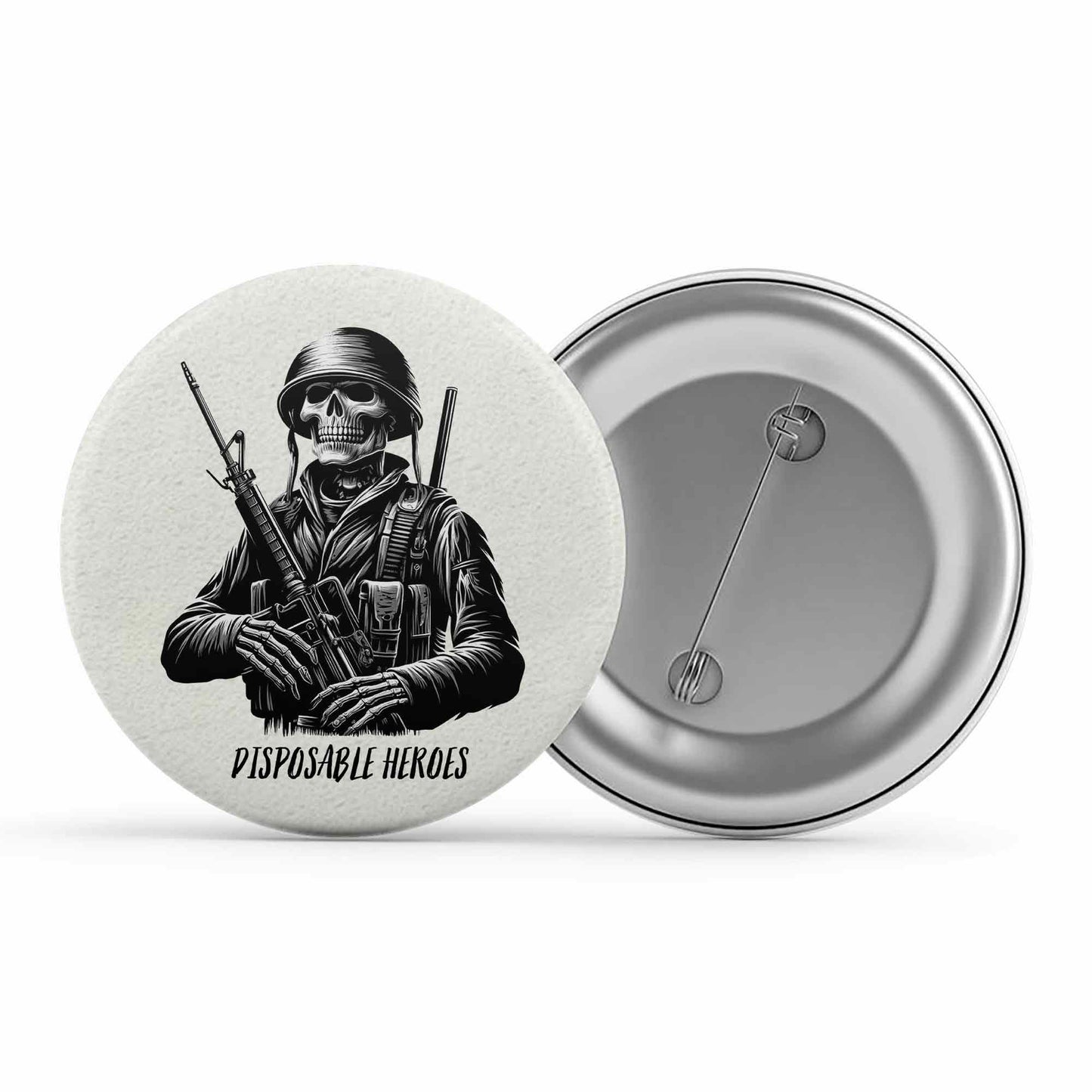 metallica disposable heroes badge pin button music band buy online united states of america usa the banyan tee tbt men women girls boys unisex