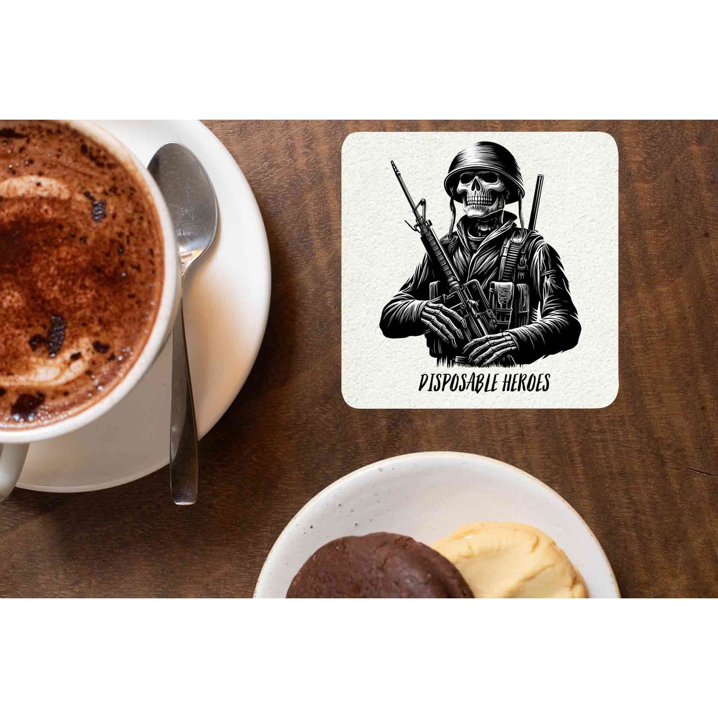 metallica disposable heroes coasters wooden table cups indian music band buy online india the banyan tee tbt men women girls boys unisex