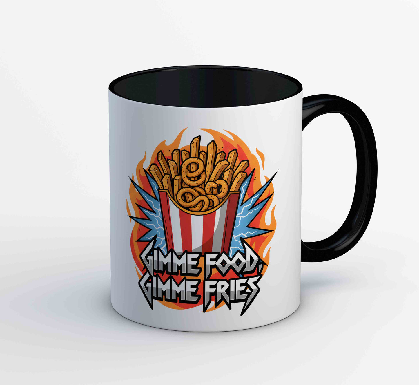 metallica gimme food gimme fries mug coffee ceramic music band buy online united states usa the banyan tee tbt men women girls boys unisex