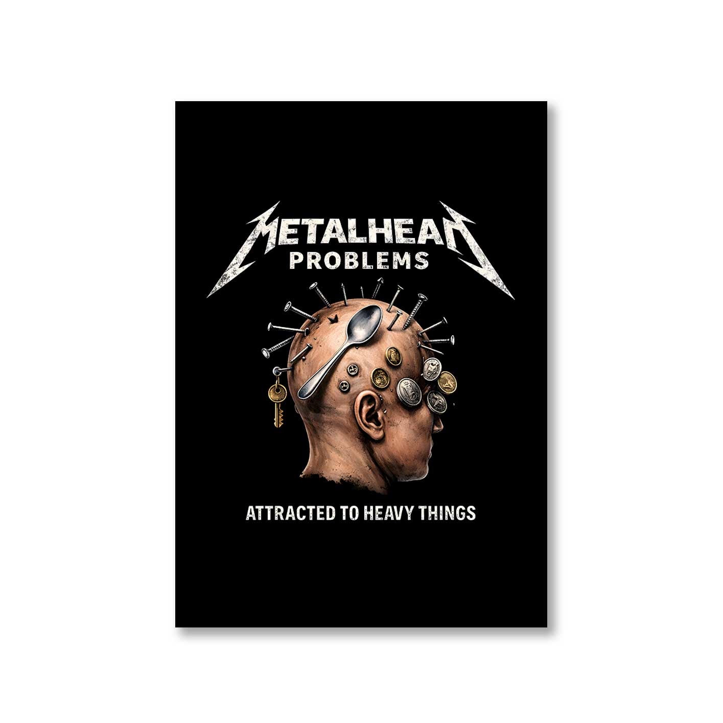 metallica metalhead problems poster wall art buy online united states usa the banyan tee tbt 8 x 10