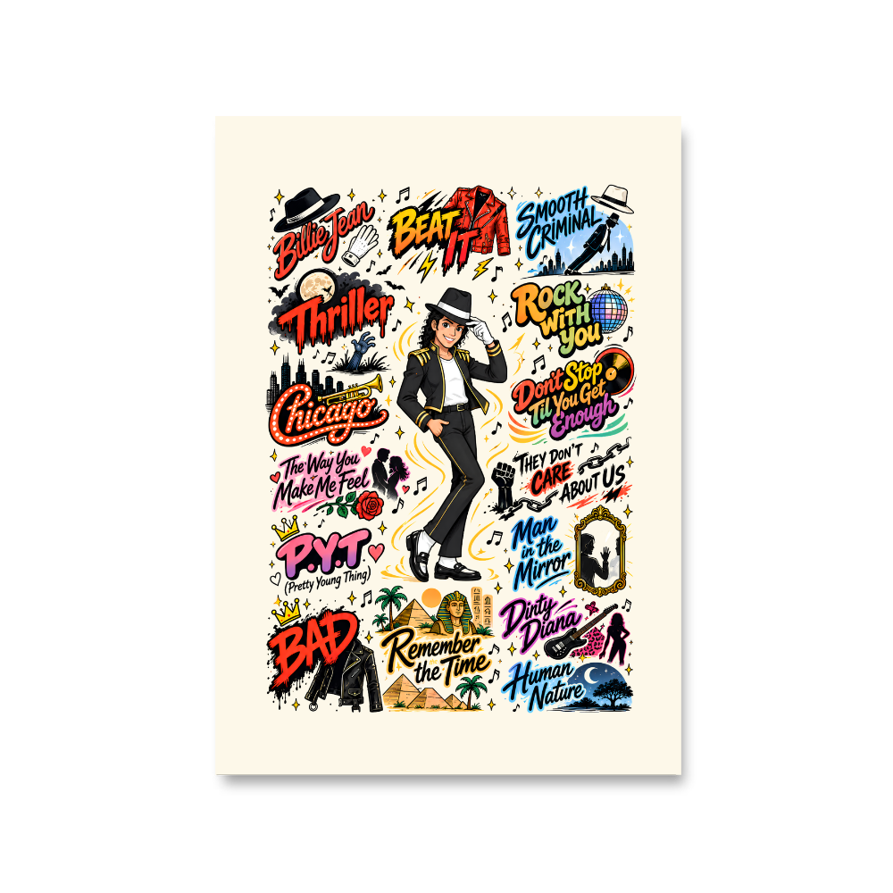 michael jackson mj scribble poster wall art buy online united states usa the banyan tee tbt 8 x 10