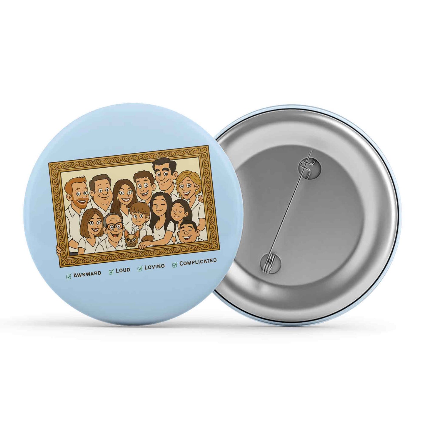 modern family the family frame badge pin button tv & movies buy online united states us the banyan tee tbt men women girls boys unisex