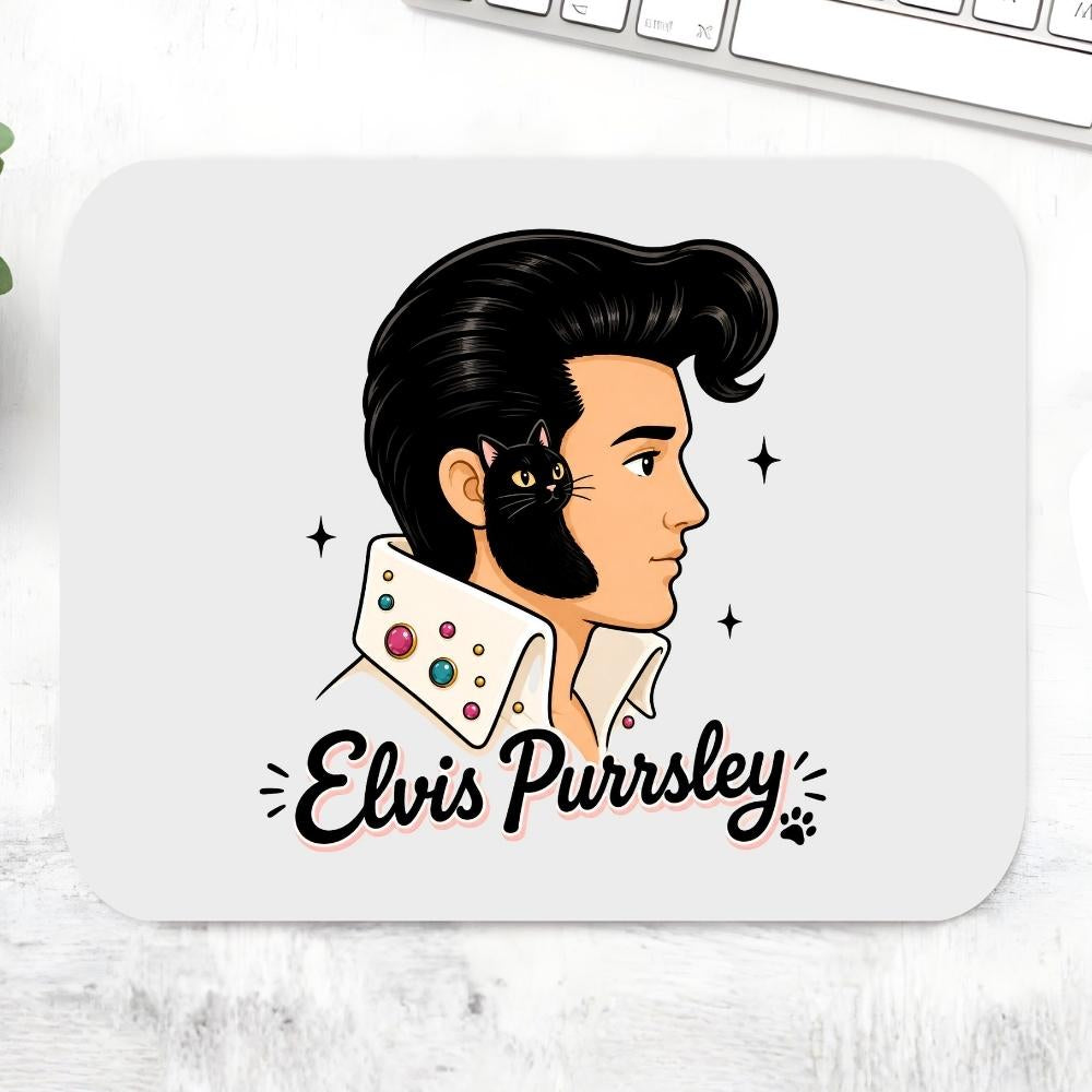 elvis presley purrsley mousepad logitech large anime music band buy online united states usa the banyan tee tbt men women girls boys unisex