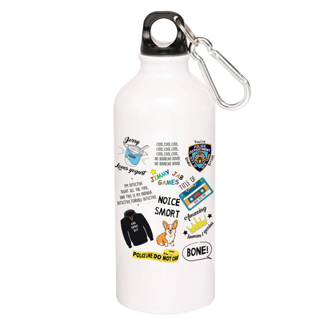 brooklyn nine-nine nine-nine doodle sipper steel water bottle flask gym shaker buy online india the banyan tee tbt men women girls boys unisex detective jake peralta terry charles boyle gina linetti andy samberg merchandise clothing acceessories