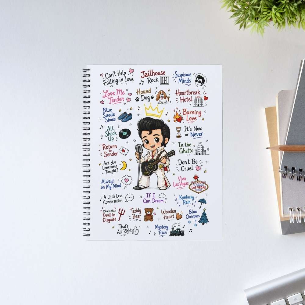 elvis presley rockabilly doodle notebook notepad diary buy online united states usa the banyan tee tbt unruled