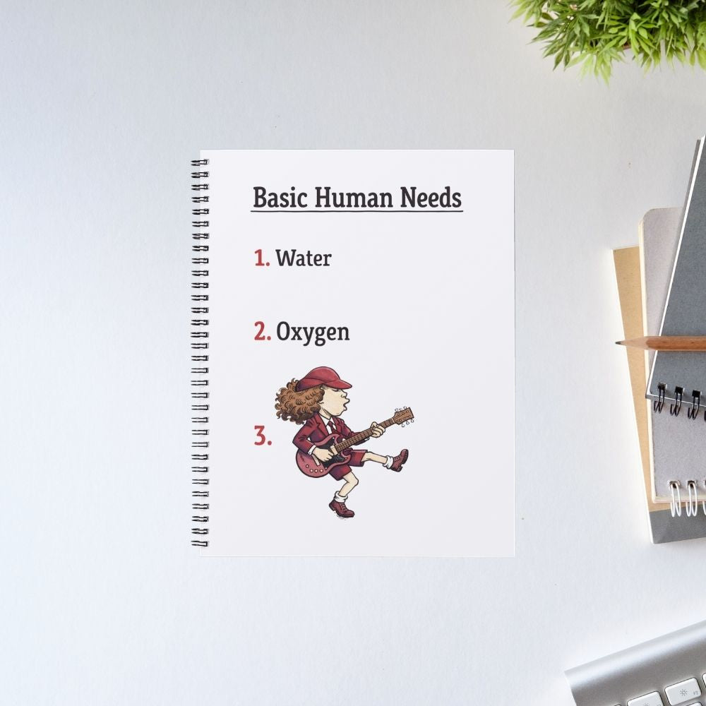 ac/dc basic human needs notebook notepad diary buy online united states usa the banyan tee tbt unruled
