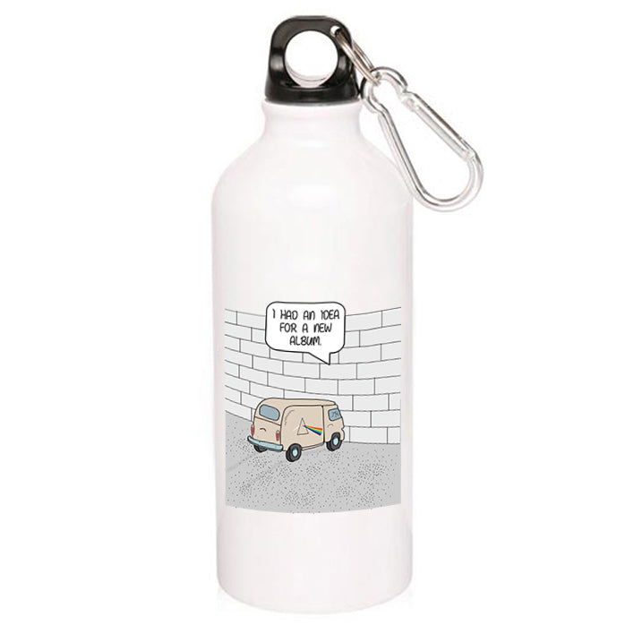 The Wall Meme Cartoon Illustration Pink Floyd Sipper Sipper Metal Water Bottle The Banyan Tee TBT for gym girls adults straw drinking stylish online 1 litre milton 750 ml