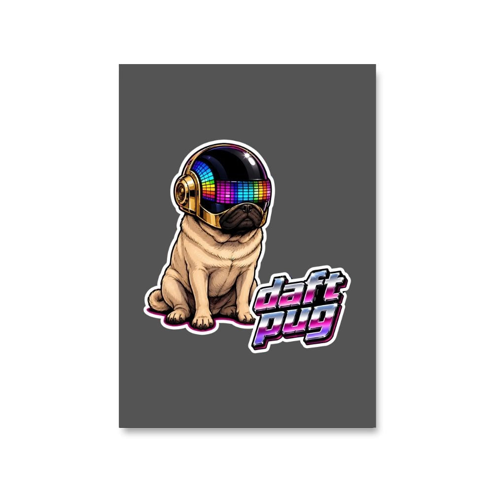 daft punk daft pug poster wall art buy online united states usa the banyan tee tbt 8 x 10