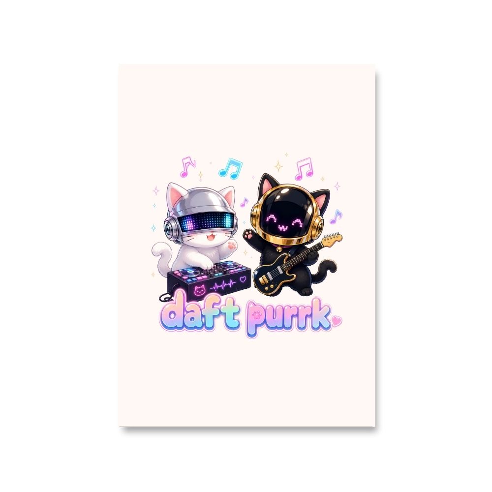daft punk daft purrk poster wall art buy online united states usa the banyan tee tbt 8 x 10