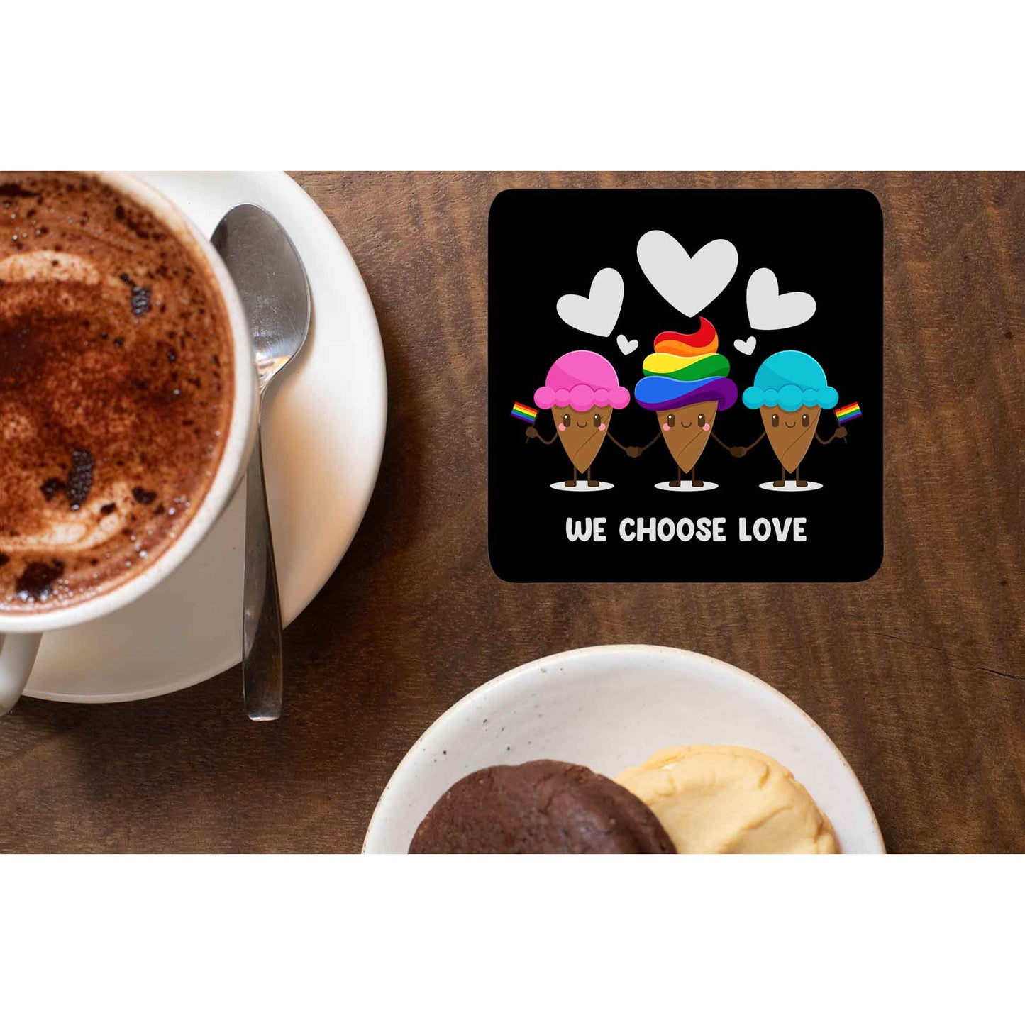 pride we choose love coasters wooden table cups indian printed graphic stylish buy online india the banyan tee tbt men women girls boys unisex - lgbtqia+