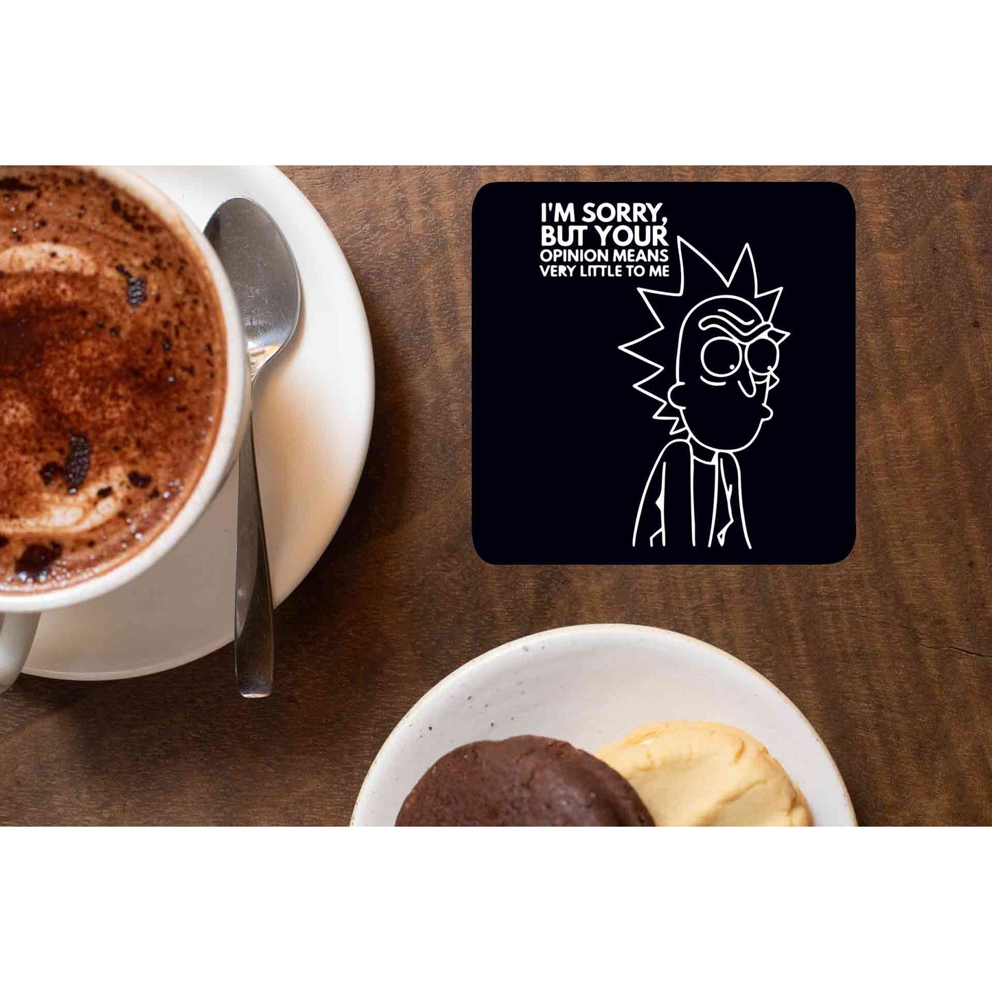 rick and morty opinion coasters wooden table cups indian buy online india the banyan tee tbt men women girls boys unisex rick and morty online summer beth mr meeseeks jerry quote vector art clothing accessories merchandise