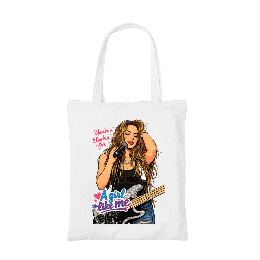 shakira girl like me tote bag cotton printed music band buy online united states usa the banyan tee tbt men women girls boys unisex