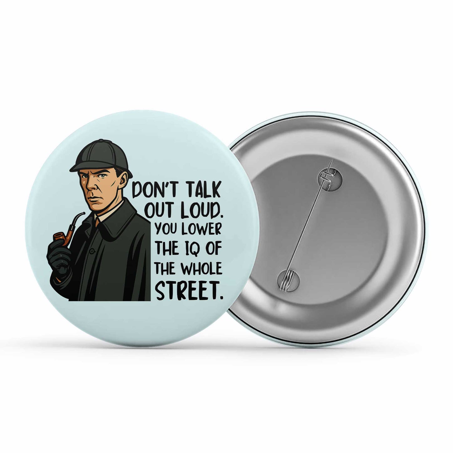 Sherlock Pin Button - IQ Metal Pin Button The Banyan Tee TBT