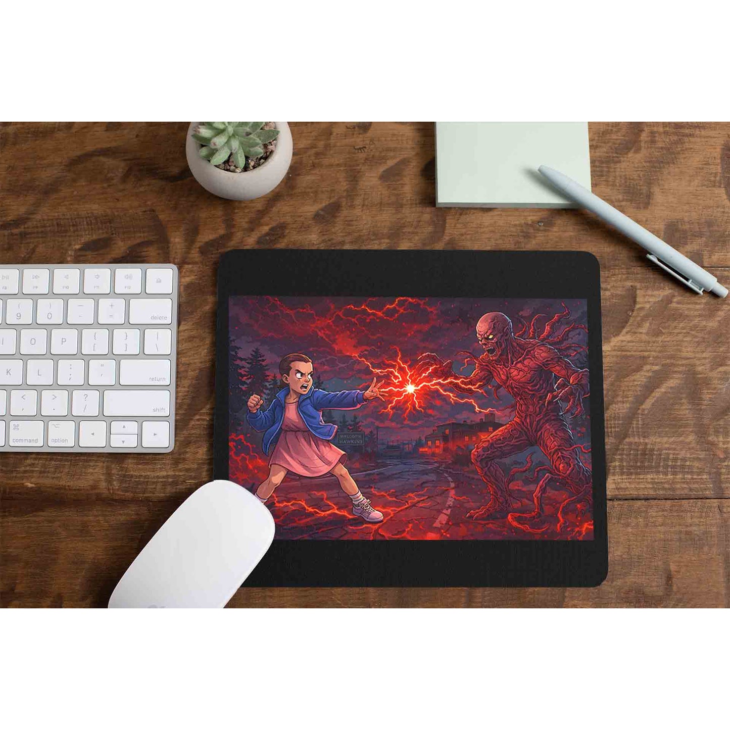 stranger things 11 vs. 1 mousepad logitech large anime tv & movies buy online united states of america usa the banyan tee tbt men women girls boys unisex stranger things eleven demogorgon shadow monster dustin quote vector art clothing accessories merchandise