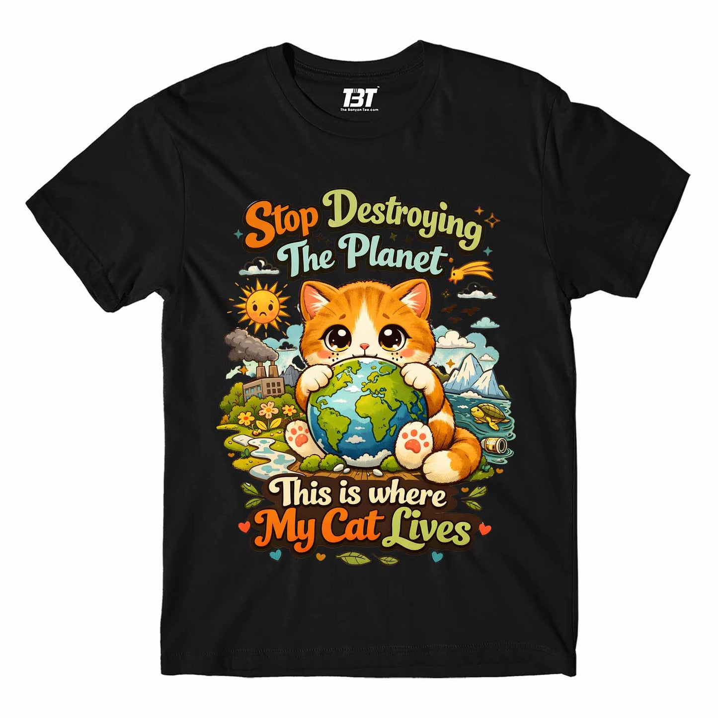 printed graphic where my cat lives t-shirt printed graphic stylish buy online united states usa the banyan tee tbt men women girls boys unisex black