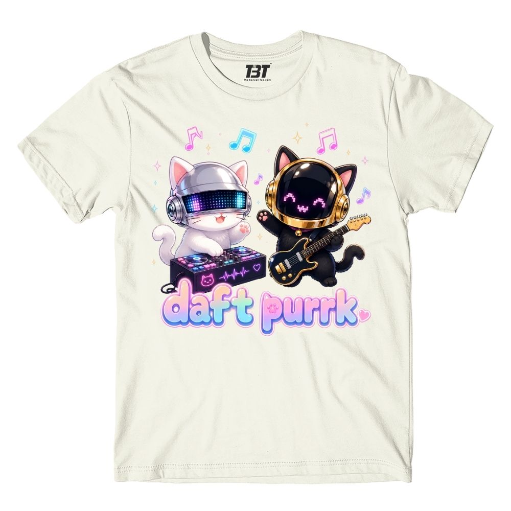 daft punk daft purrk t-shirt music band buy online united states usa the banyan tee tbt men women girls boys unisex off white