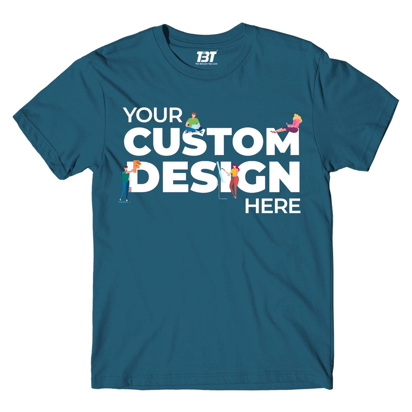 custom t shirt customized tee your design here the banyan tee personalized shirt coral blue