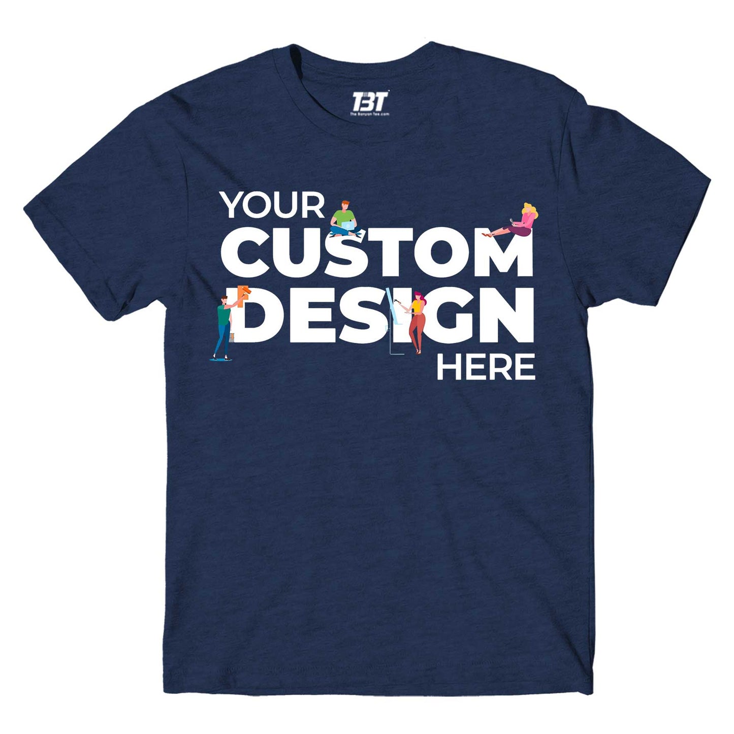 custom t shirt customized tee by the banyan tee navy melange