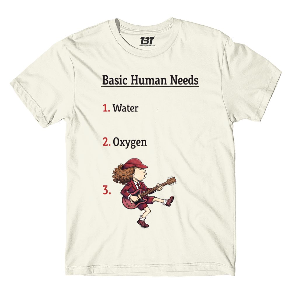 ac/dc basic human needs t-shirt music band buy online united states usa the banyan tee tbt men women girls boys unisex off white