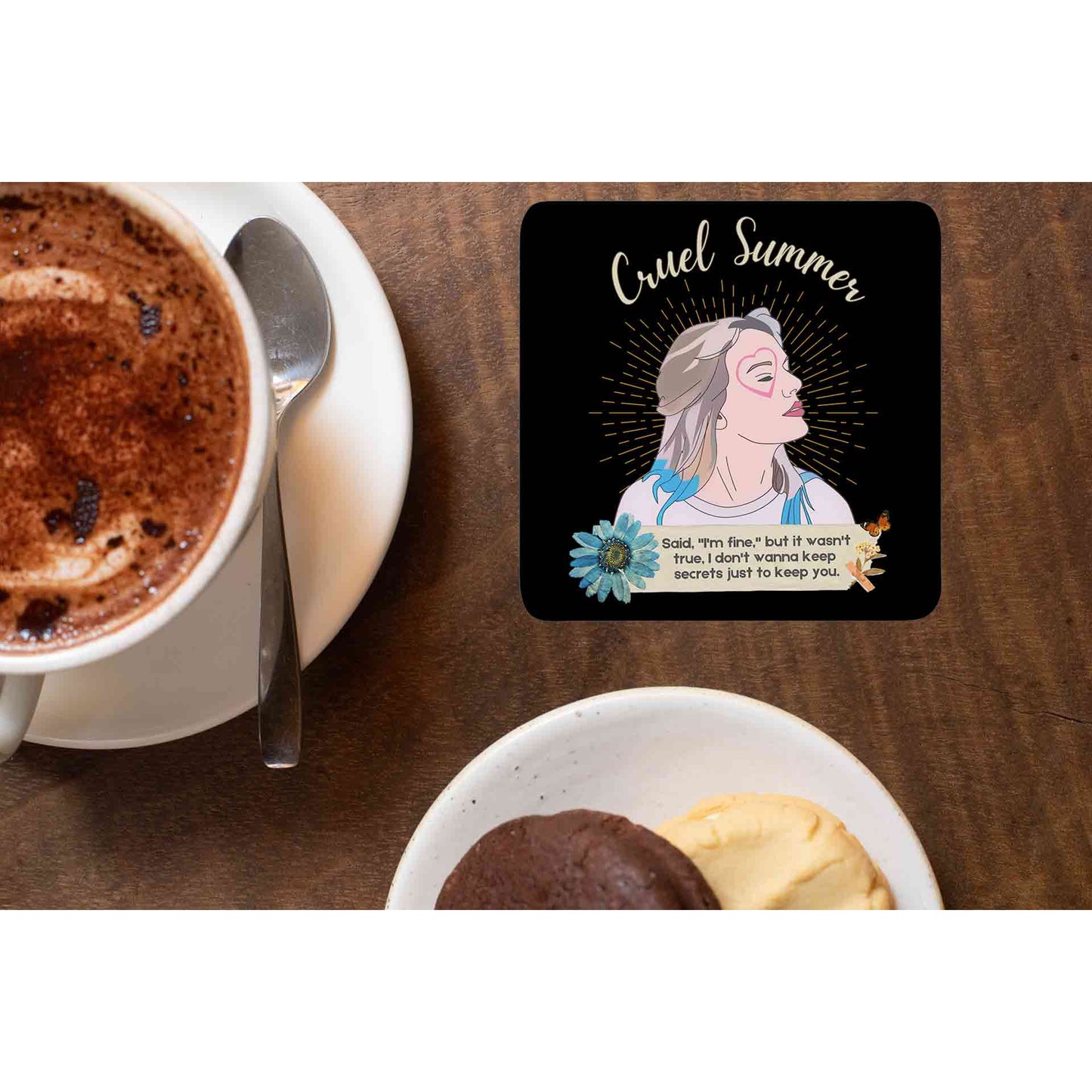 taylor swift cruel summer coasters wooden table cups indian music band buy online india the banyan tee tbt men women girls boys unisex