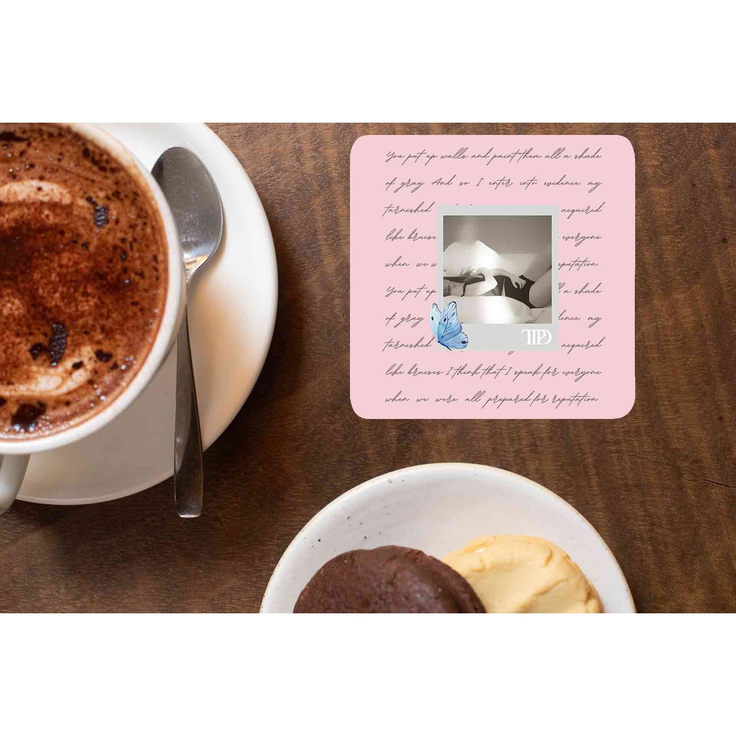 taylor swift tortured poets department coasters wooden table cups indian music band buy online india the banyan tee tbt men women girls boys unisex