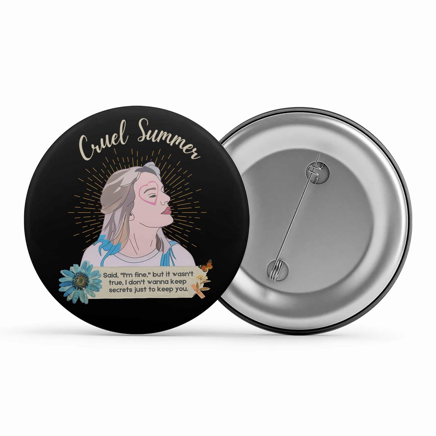 taylor swift cruel summer badge pin button music band buy online united states of america usa the banyan tee tbt men women girls boys unisex