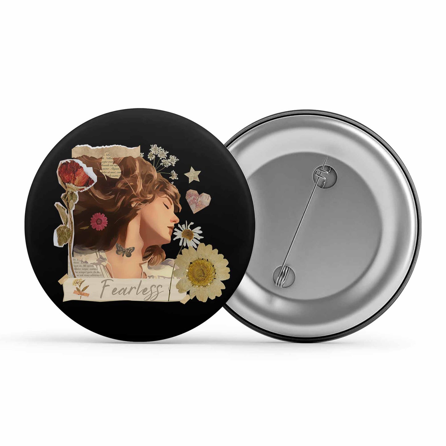 taylor swift fearless badge pin button music band buy online united states of america usa the banyan tee tbt men women girls boys unisex