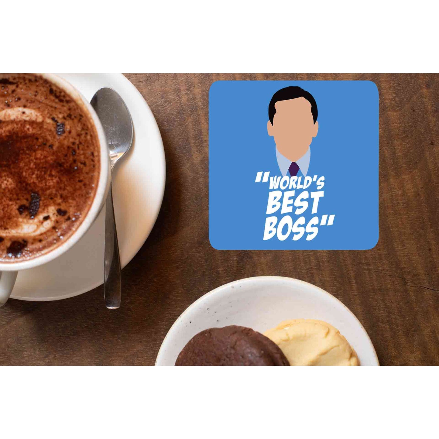 the office world's best boss coasters wooden table cups indian tv & movies buy online india the banyan tee tbt men women girls boys unisex - michael scott